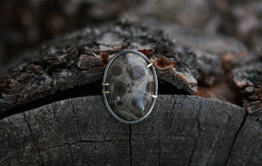 Petoskey Stone Ring // Size 8.25-8.5