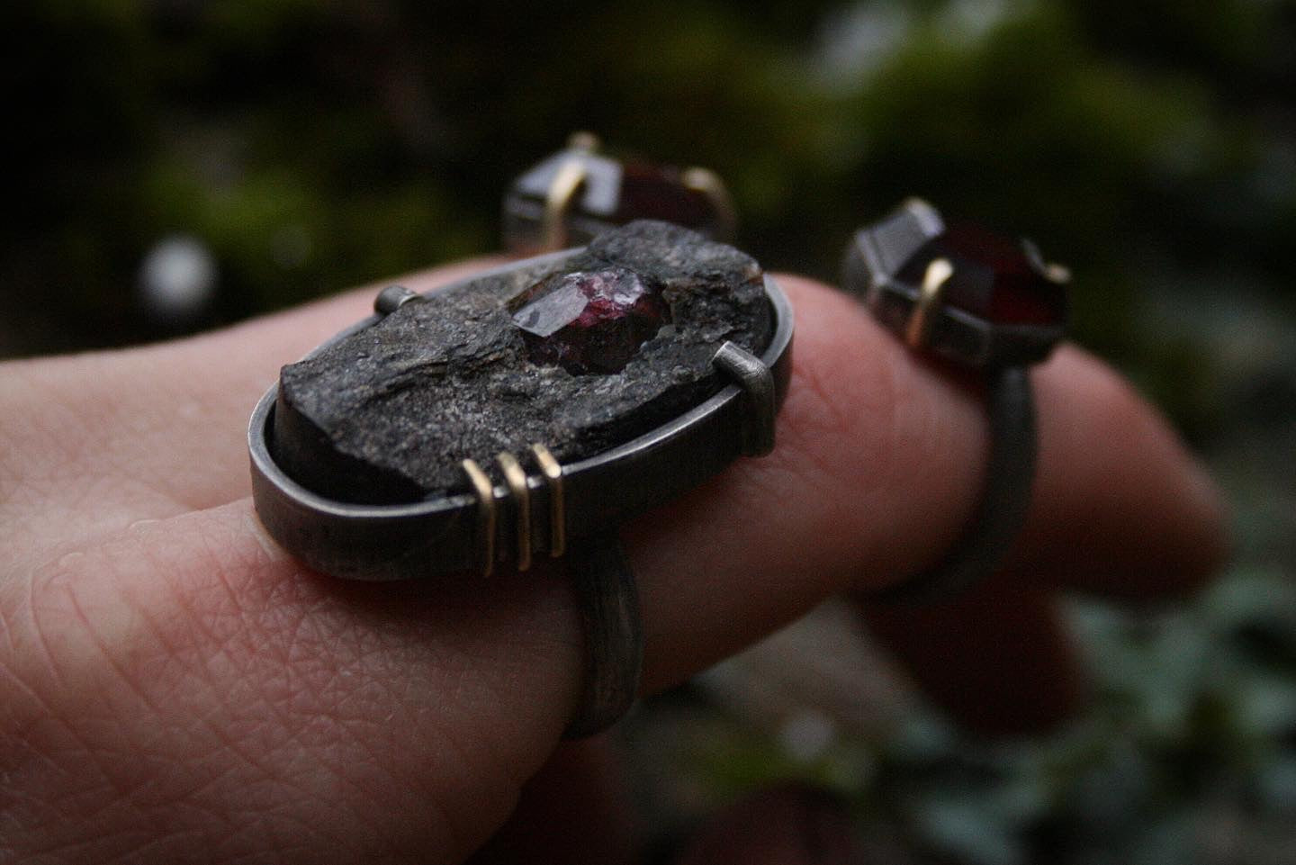 Raw Alaskan Garnet Ring // Size 6.5