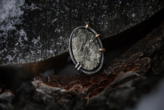 Raw Pyrite Ring // Size 6.5