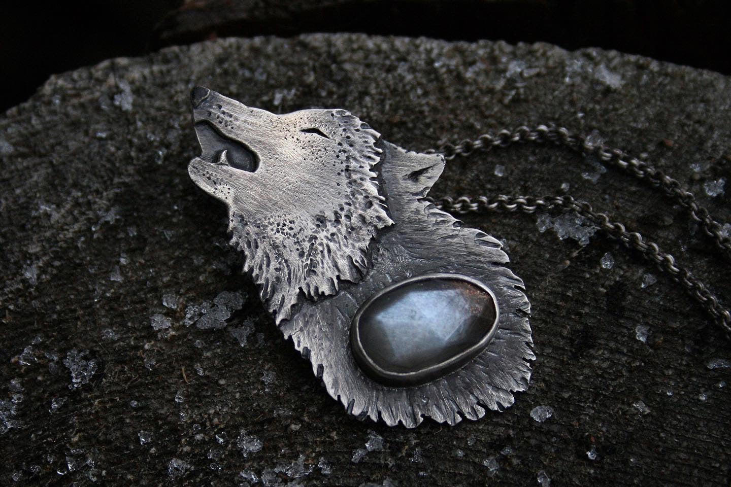 Wolf Moon Necklace // Custom chain length