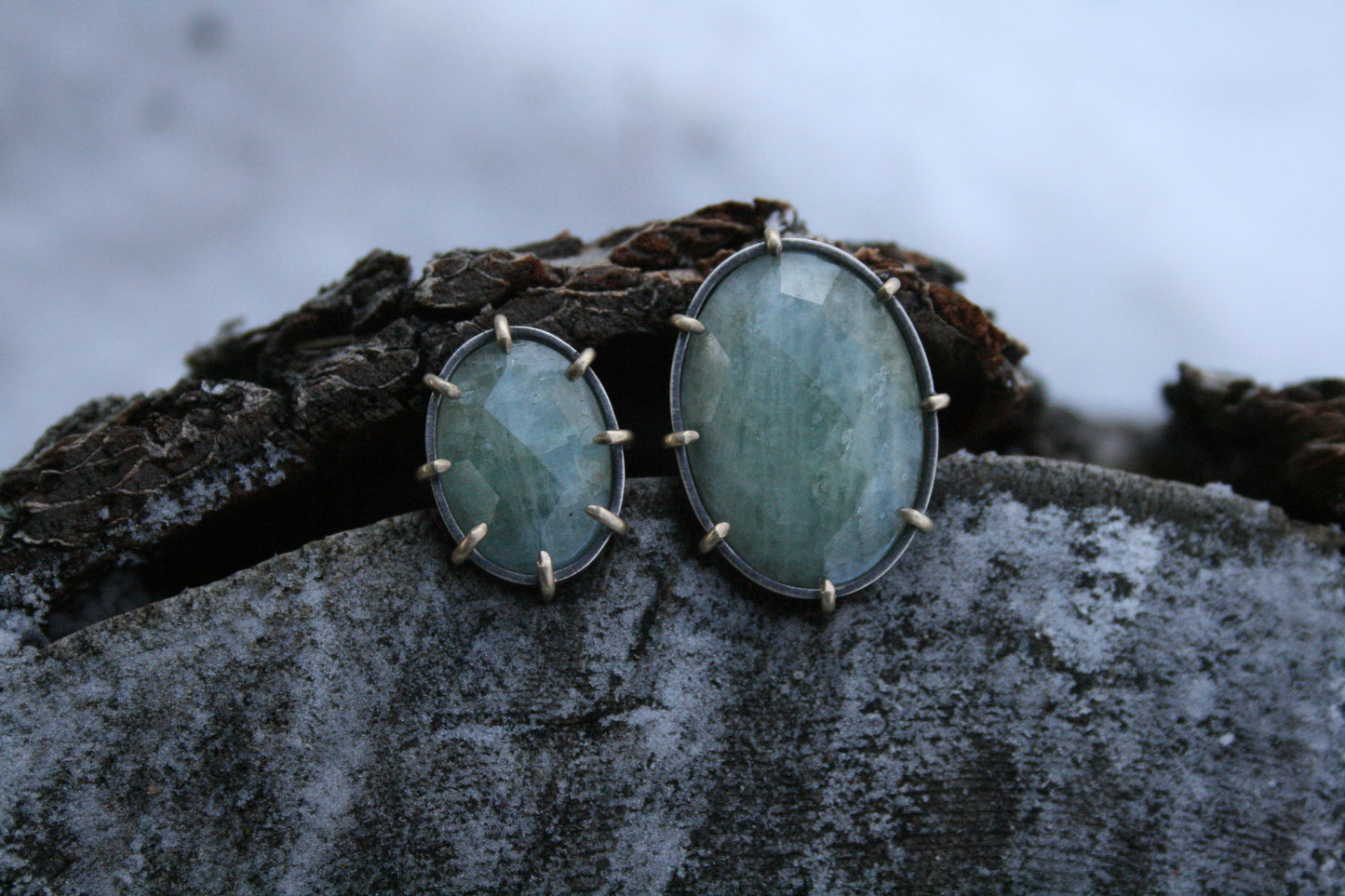 Aquamarine Claw Rings