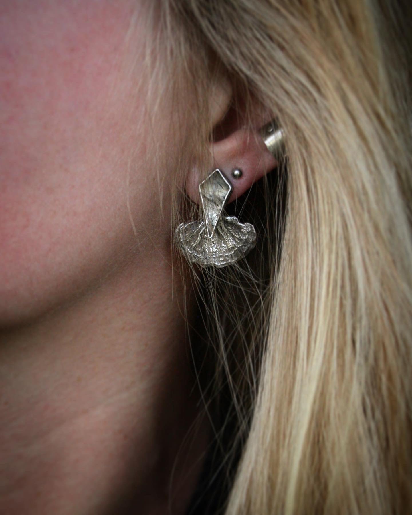 Quartz + Mushroom Ear Jackets